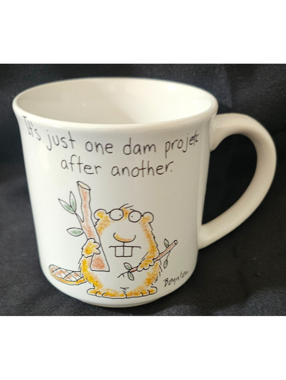 Vintage Sandra Boynton Coffee Mug It’s Just One Dam Project After Another 11oz